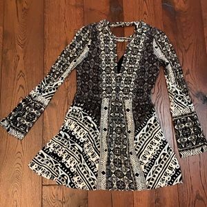 Free people bell sleeve fit and flare dress